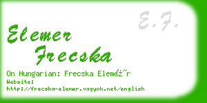 elemer frecska business card